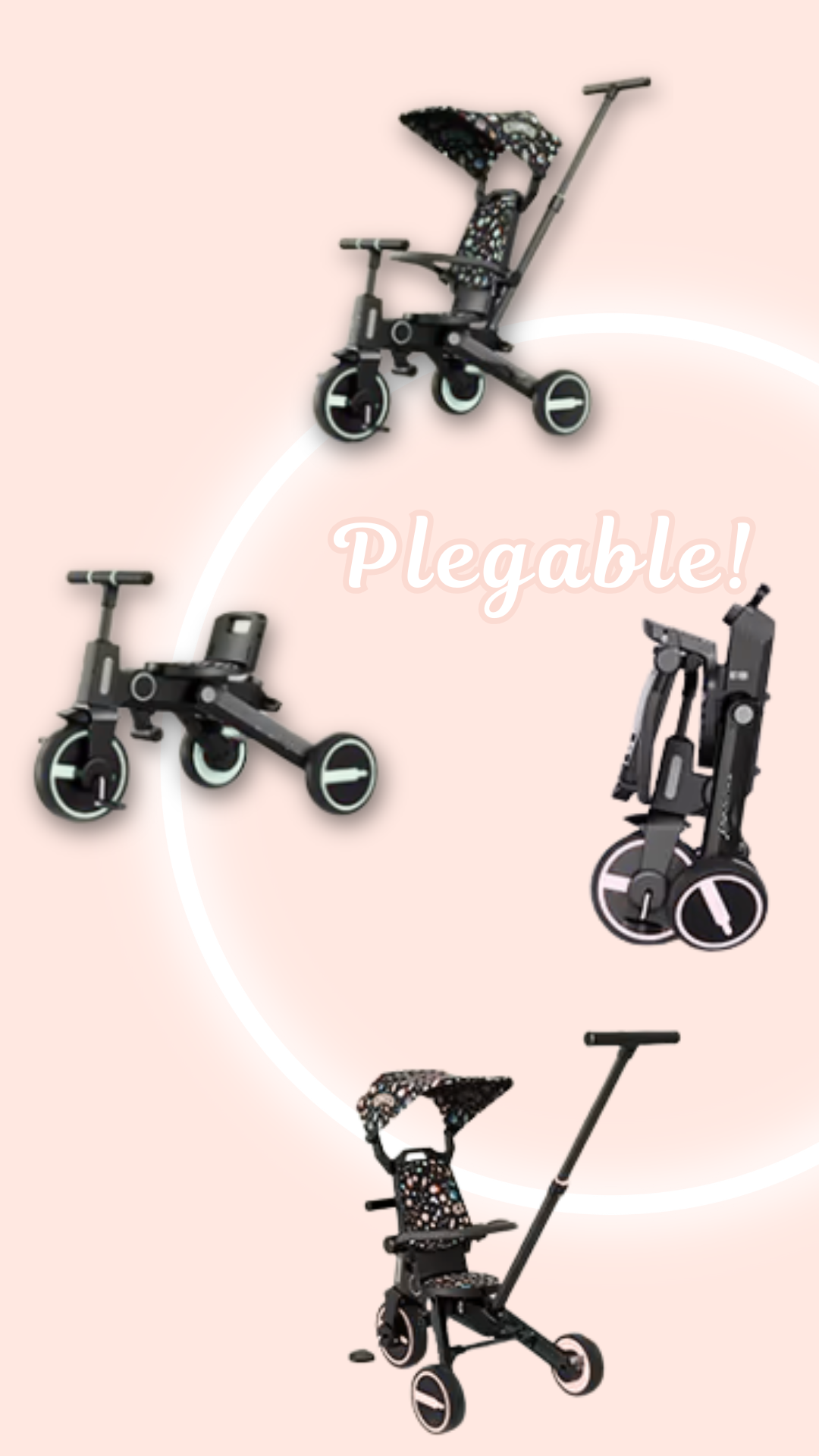 TRICICLO PLEGABLE ROSA